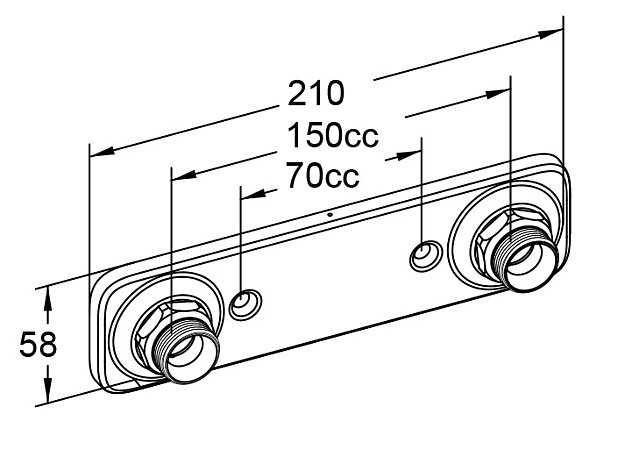 BLANDARFÄSTE V6 Grön 150 cc dold rördragning - ej demonterbar - Måttskiss - FG0115012.jpg