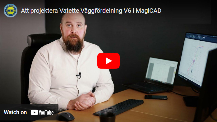 Projektera Vatette Väggfördelning V6